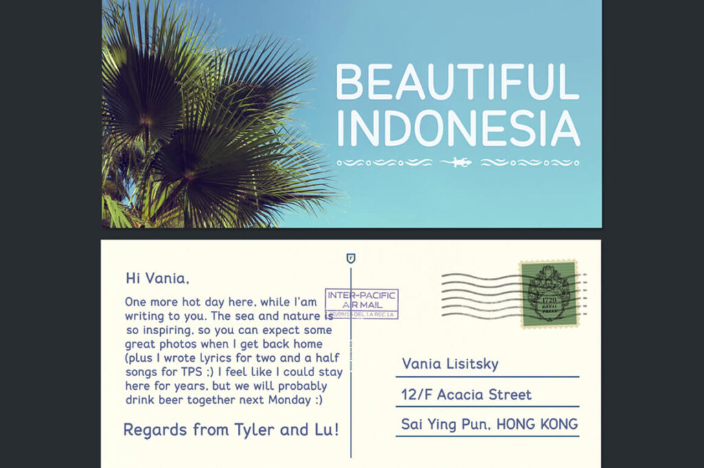 06 Postcard Font Postcards Mockup