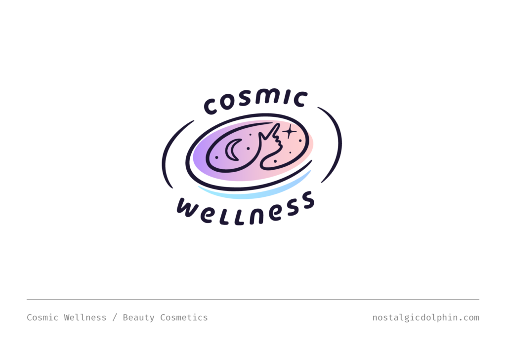 Nostalgic Dolphin — Logo — Cosmic Wellness
