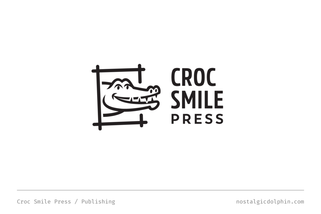 Nostalgic Dolphin — Logo — Croc Smile Press